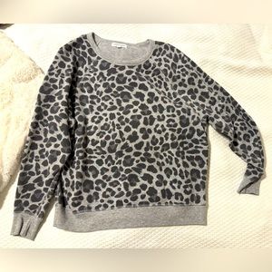 Gray Leopard Print Sweater